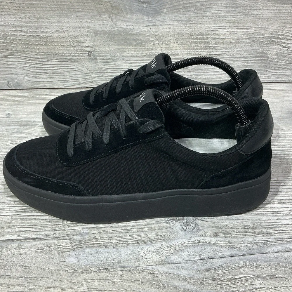 Kizik Prague Black Canvas Suede Hands-Free Sneakers Mens 8.5 Womens 10 US